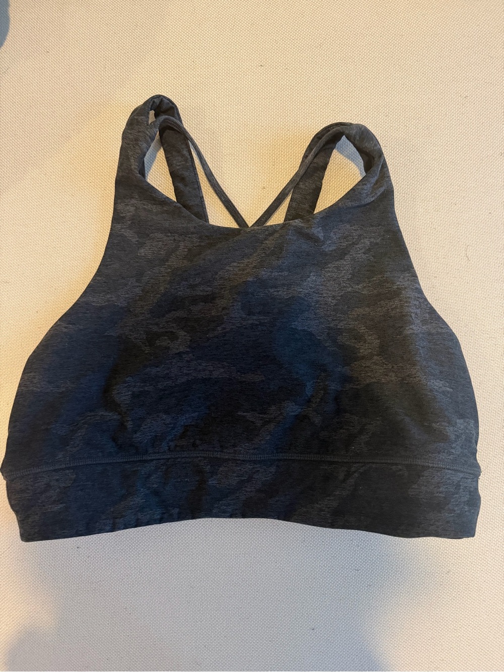 Vuori Black Camo Strappy Back Sports Bra